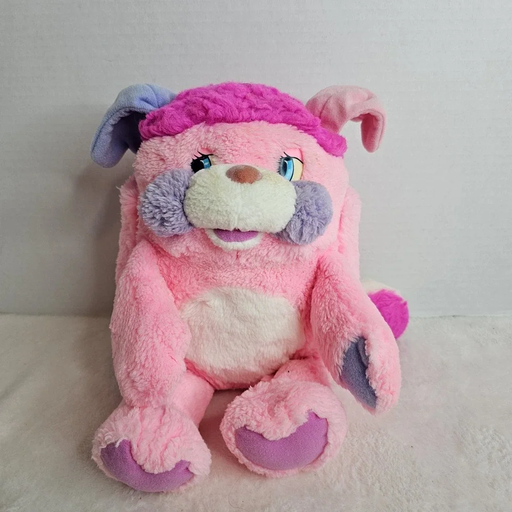 Vintage 1985 Pink Party Popples Plush Stuffed Animal American Greetings Mattel
